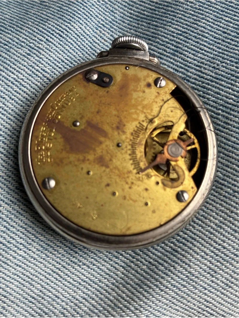 Vintage Ingraham Viceroy Pocket Watch Bristol Conn USA Parts Or Repair